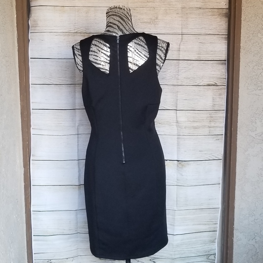 Guess- black studded bodycon cutout dress size 14 - Picture 5 of 8